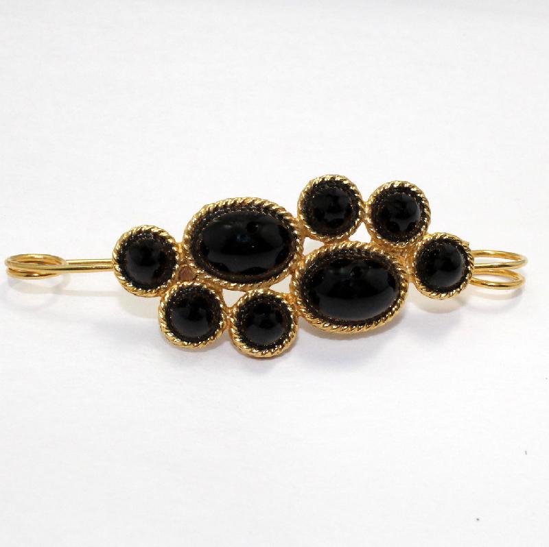 Front view of Black (jet) Cabochons Plastic Other