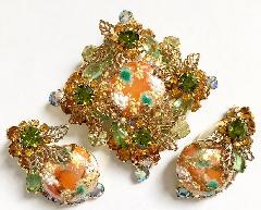 Fall Cabochons Spotted Brooch