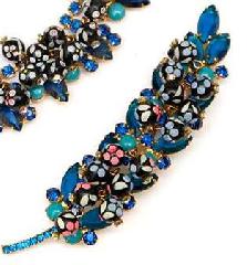 Multiple Colors Navettes Spotted Brooch