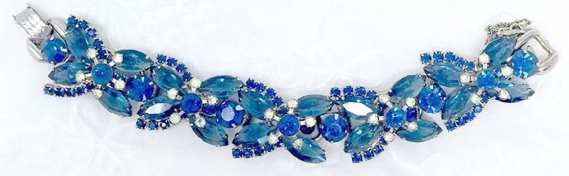 Front view of Blue Navettes Bracelet 5 Link