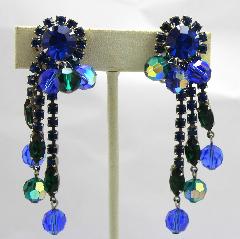 Blue Navettes Earrings Clip