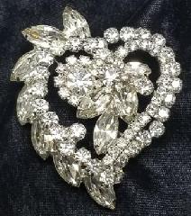 Clear Navettes Brooch