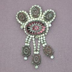 Clear Oval Molded/Cut Brooch