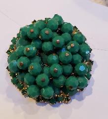 Green Chatons Only Brooch