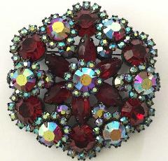 Red Navettes Brooch