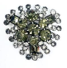 Gray (black Diamond) Emerald Cut Brooch