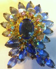 Blue Oval Brooch