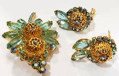 Turquoise Navettes Earrings Clip