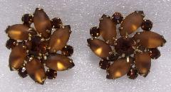 Topaz Cabochons Frosted Earrings Clip