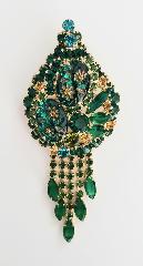 Green Cabochons Molded/Cut Brooch