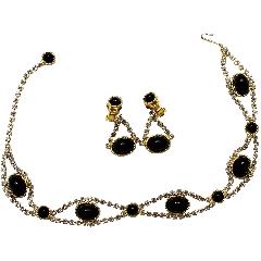 Black (jet) Cabochons Necklace