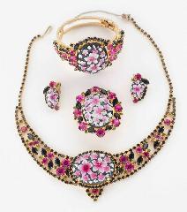 Pink Cabochons Painted (hand/Transfer) Earrings Clip