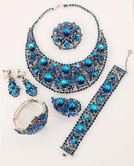Blue Navettes Rivoli/Margarita Bracelet Flat Push In