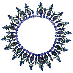 Blue Oval Multi-Color/Shaded Necklace