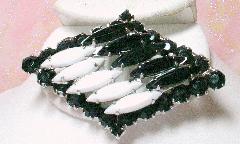 Black (jet) Navettes Brooch