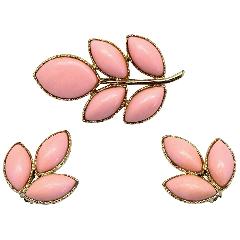 Pink Navettes Plastic Earrings Clip