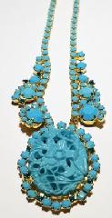 Turquoise Cabochons Molded/Cut Necklace