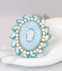 Blue Navettes Multi-Color/Shaded Brooch