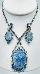 Blue Cabochons Molded/Cut Necklace