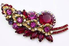 Red Navettes Brooch