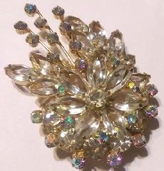 Clear Navettes Brooch