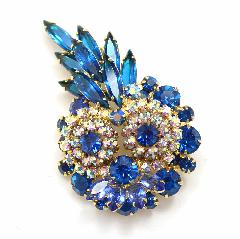 Blue Navettes Brooch