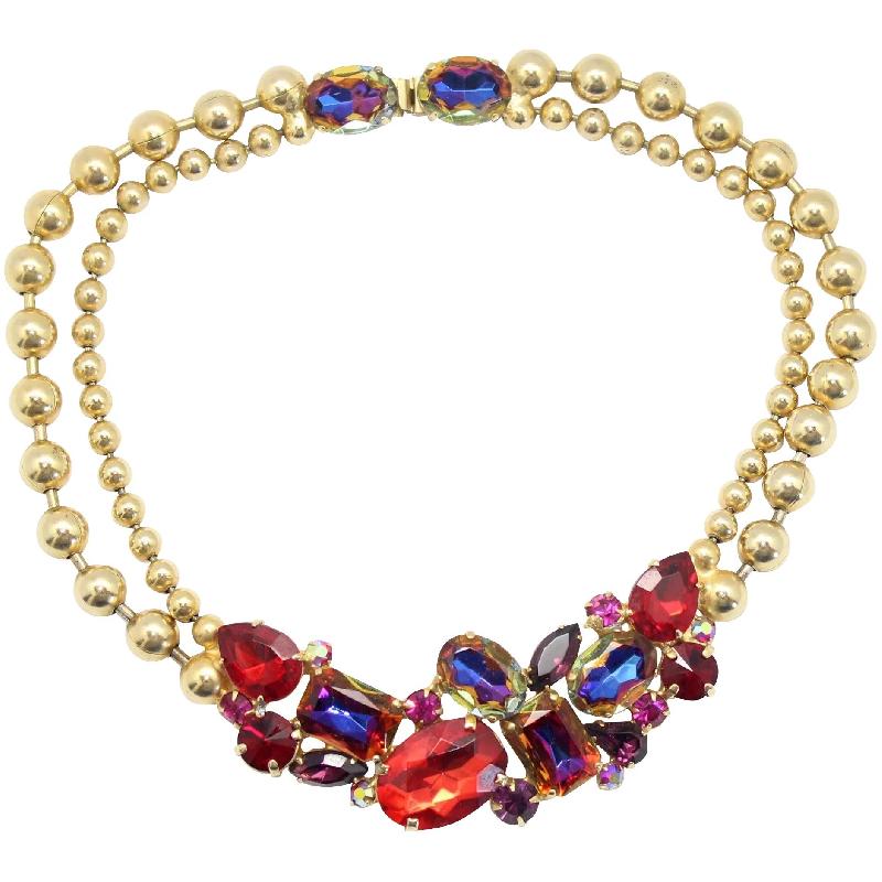 Front view of Red Pear Multi-Color/Shaded Necklace