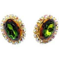 Fall Oval Multi-Color/Shaded Earrings Clip