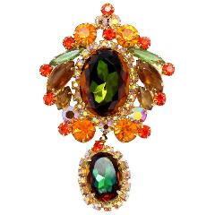 Fall Oval Multi-Color/Shaded Pin Pendant