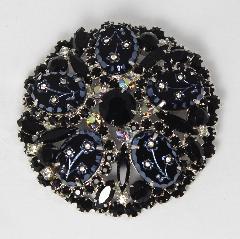 Black (jet) Oval Molded/Cut Brooch