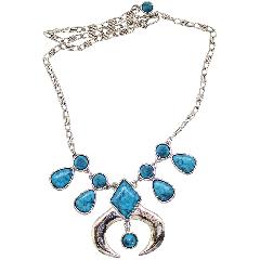 Turquoise Pear Plastic Necklace