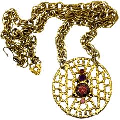 Purple (cardinal) Cabochons Painted (hand/Transfer) Necklace