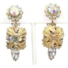 Clear Navettes Earrings Clip