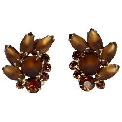 Topaz Navettes Frosted Earrings Clip