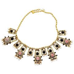 Black (jet) Cabochons Molded/Cut Necklace