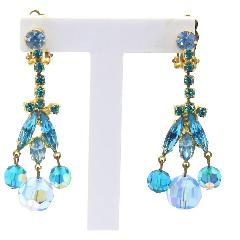 Blue Navettes Earrings Clip