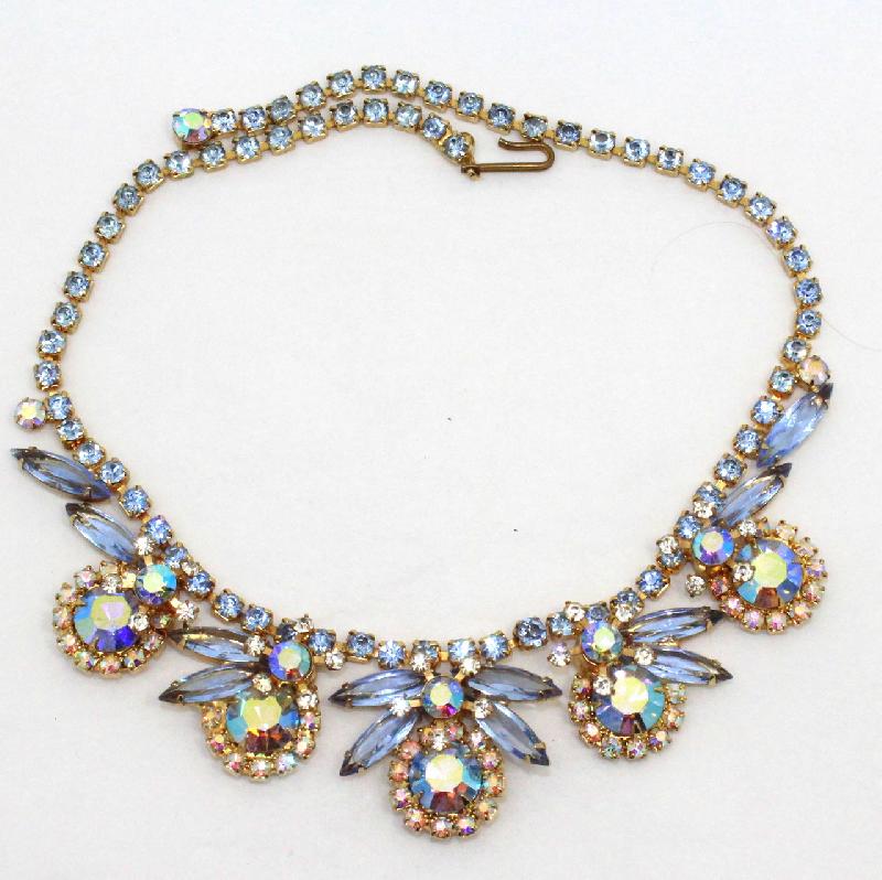 Front view of Blue Navettes Necklace