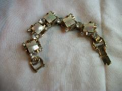 Clear Square Pearl Bracelet 5 Link