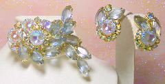 Blue Scooped Brooch