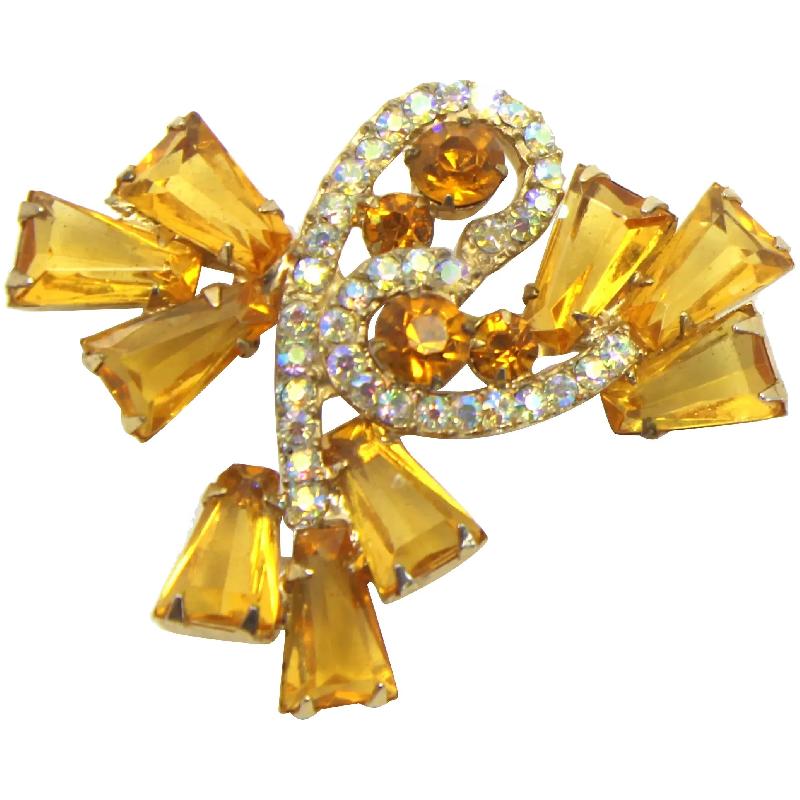 Front view of Topaz Keystones Brooch