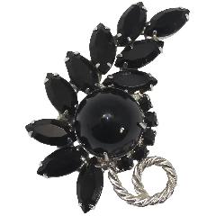 Black (jet) Cabochons Brooch