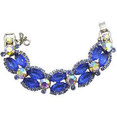 Blue Navettes Bracelet 5 Link