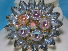 Blue Scooped Brooch