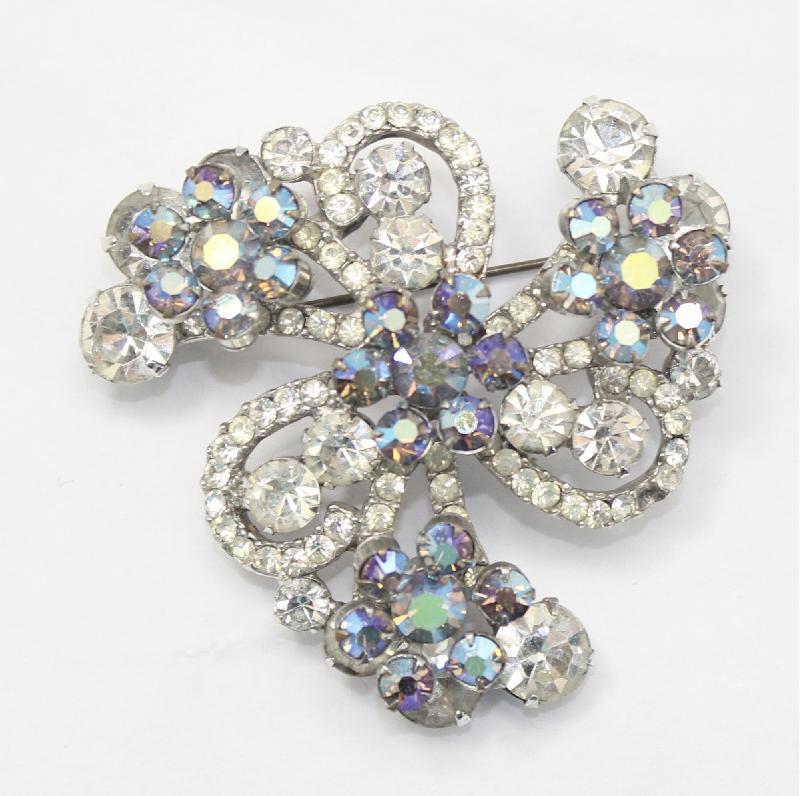 Front view of Clear Chatons Only Brooch