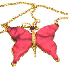 Pink Cabochons Plastic Necklace