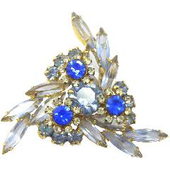 Blue Navettes Brooch