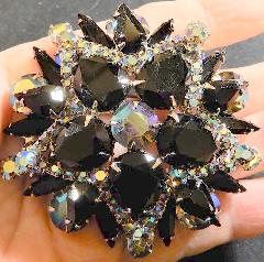 Black (jet) Pear Brooch