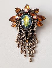 Topaz Oval Multi-Color/Shaded Brooch