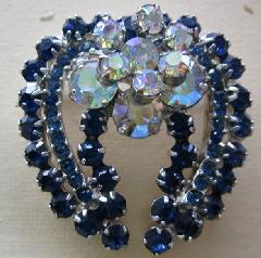Blue Chatons Only Brooch