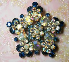 Blue Chatons Only Brooch